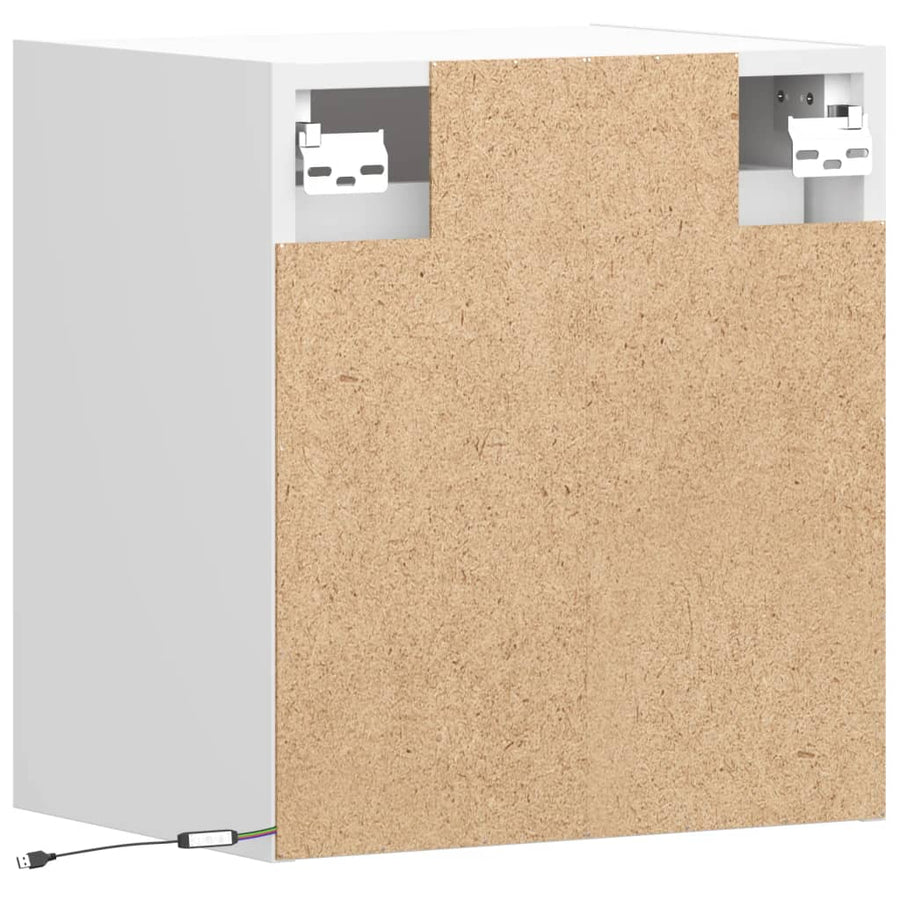 Tv-wandmeubels 2 st met LED-verlichting 41x31x45 cm wit
