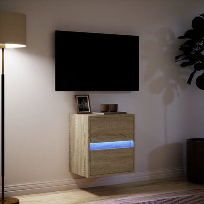 Tv-wandmeubel met LED-verlichting 41x31x45 cm sonoma eikenkleur