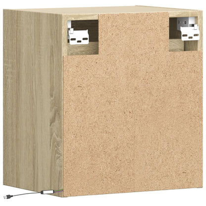 Tv-wandmeubels met LED 2 st 41x31x45 cm sonoma eikenkleurig