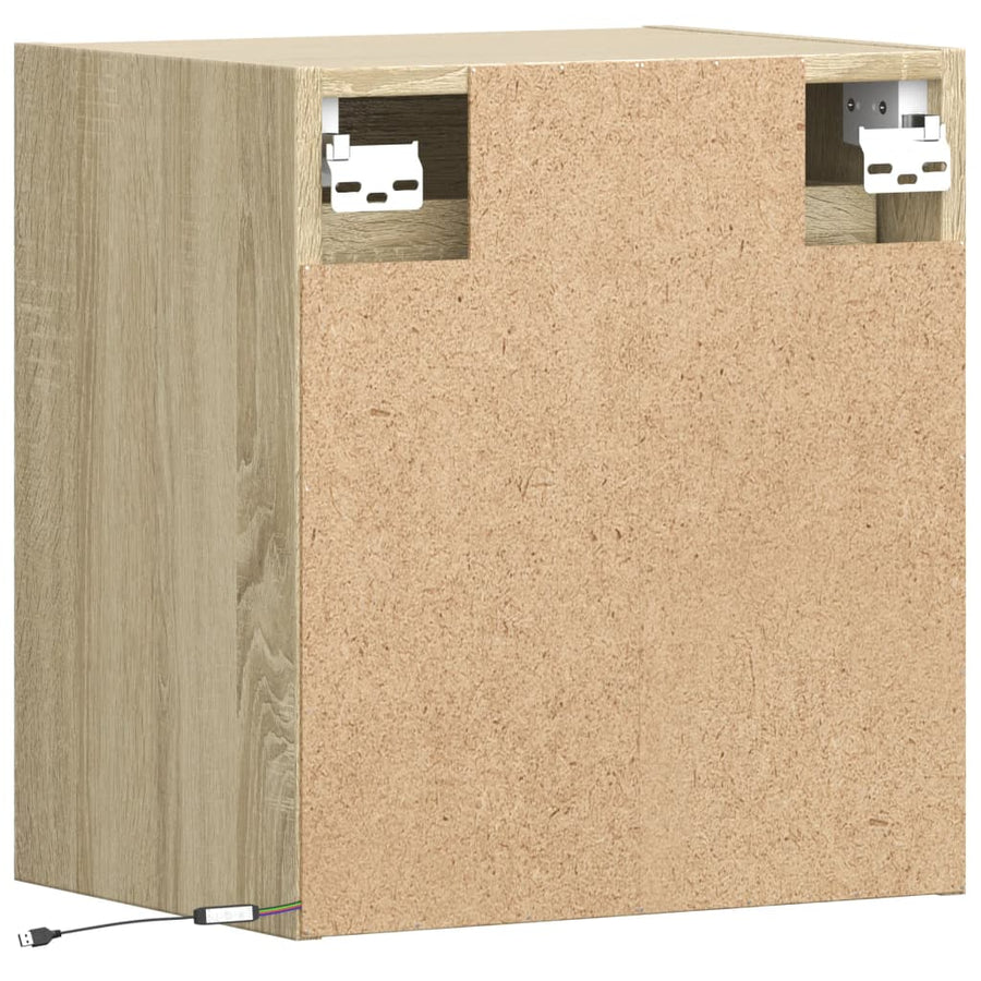 Tv-wandmeubels met LED 2 st 41x31x45 cm sonoma eikenkleurig