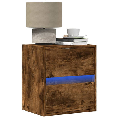 Tv-wandmeubel met LED-verlichting 41x31x45 cm gerookt eiken