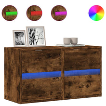 Tv-wandmeubels met LED 2 st 41x31x45 cm gerookt eikenkleurig