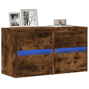 Tv-wandmeubel 41x31x45 cm gerookt eiken 2 stuks