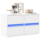 TV cabinet with LED lighting 80x31x45 cm white