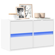 Tv-wandmeubel 80x31x45 cm wit met led