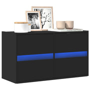 Tv-wandmeubel 80x31x45 cm zwart met led