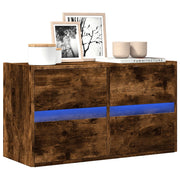 Tv-wandmeubel 80x31x45 cm gerookt eiken led
