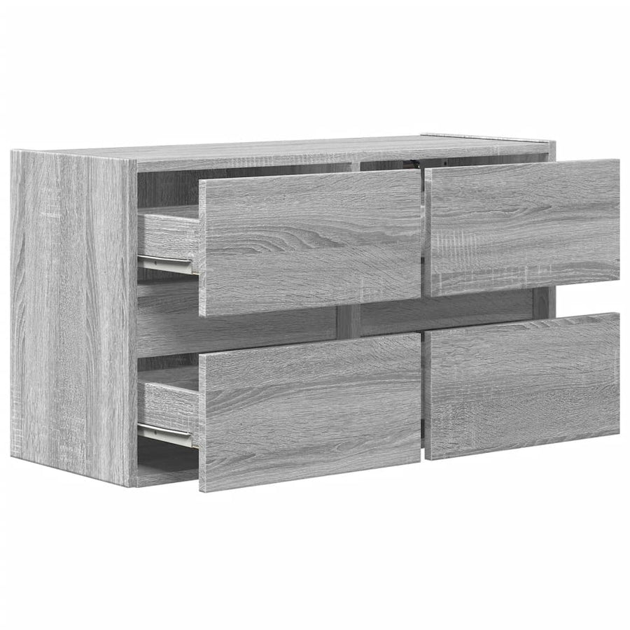 Tv-wandmeubel met LED 80x31x45 cm grijs sonoma eikenkleurig