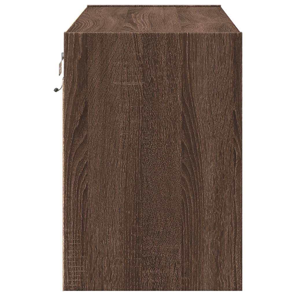 Tv-wandmeubel met LED-verlichting 80x31x45 cm bruin eikenkleur