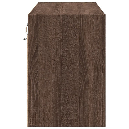 Tv-wandmeubel met LED-verlichting 80x31x45 cm bruin eikenkleur