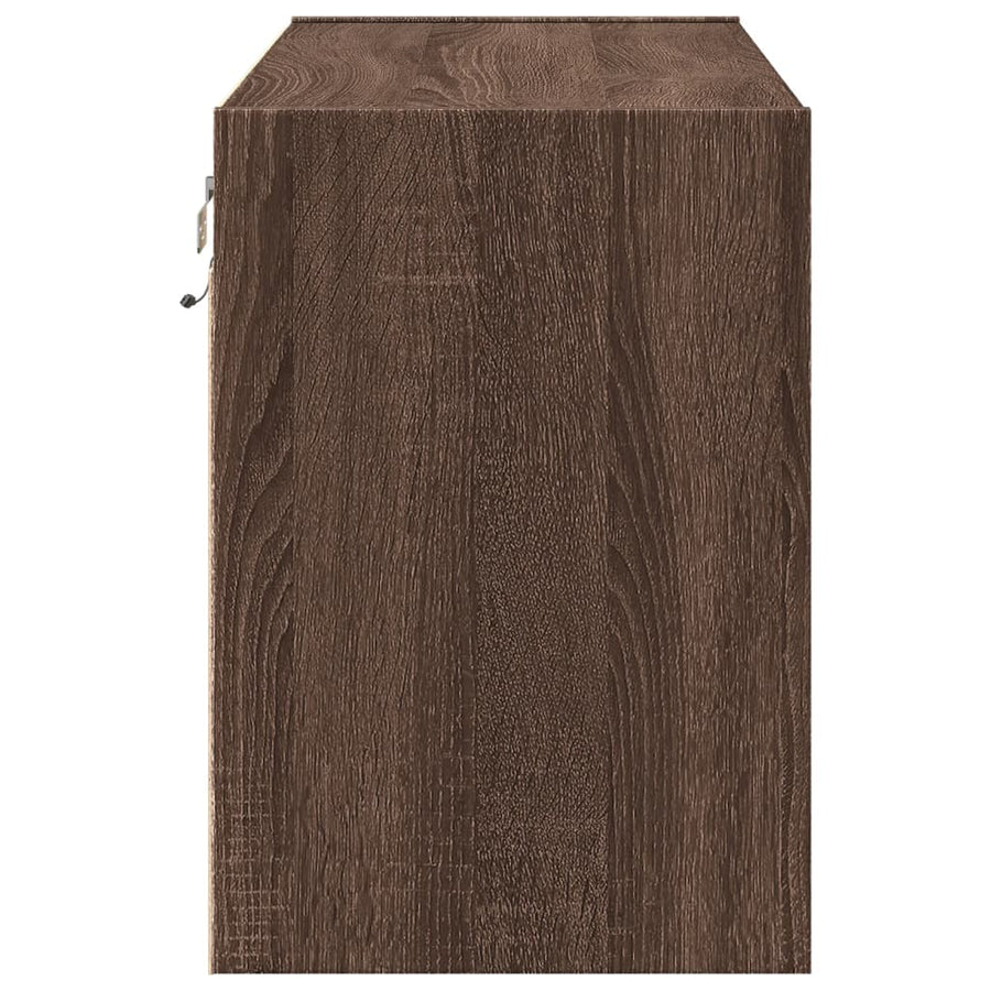 Tv-wandmeubel met LED-verlichting 80x31x45 cm bruin eikenkleur