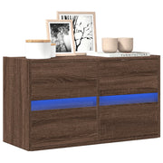 Tv-wandmeubel 80x31x45 cm bruin eikenkleur met led
