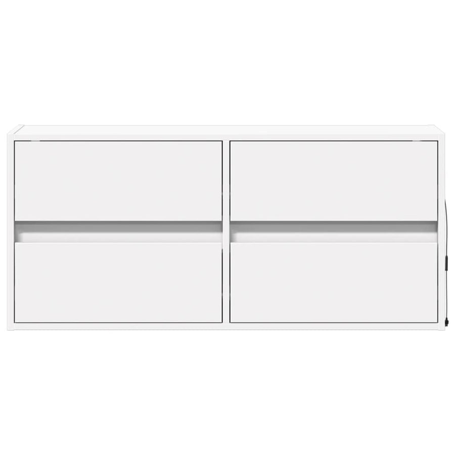 Tv-wandmeubel met LED-verlichting 100x31x45 cm wit
