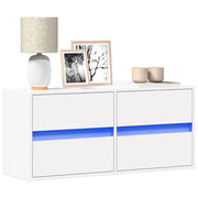Tv-wandmeubel 100x31x45 cm wit met led