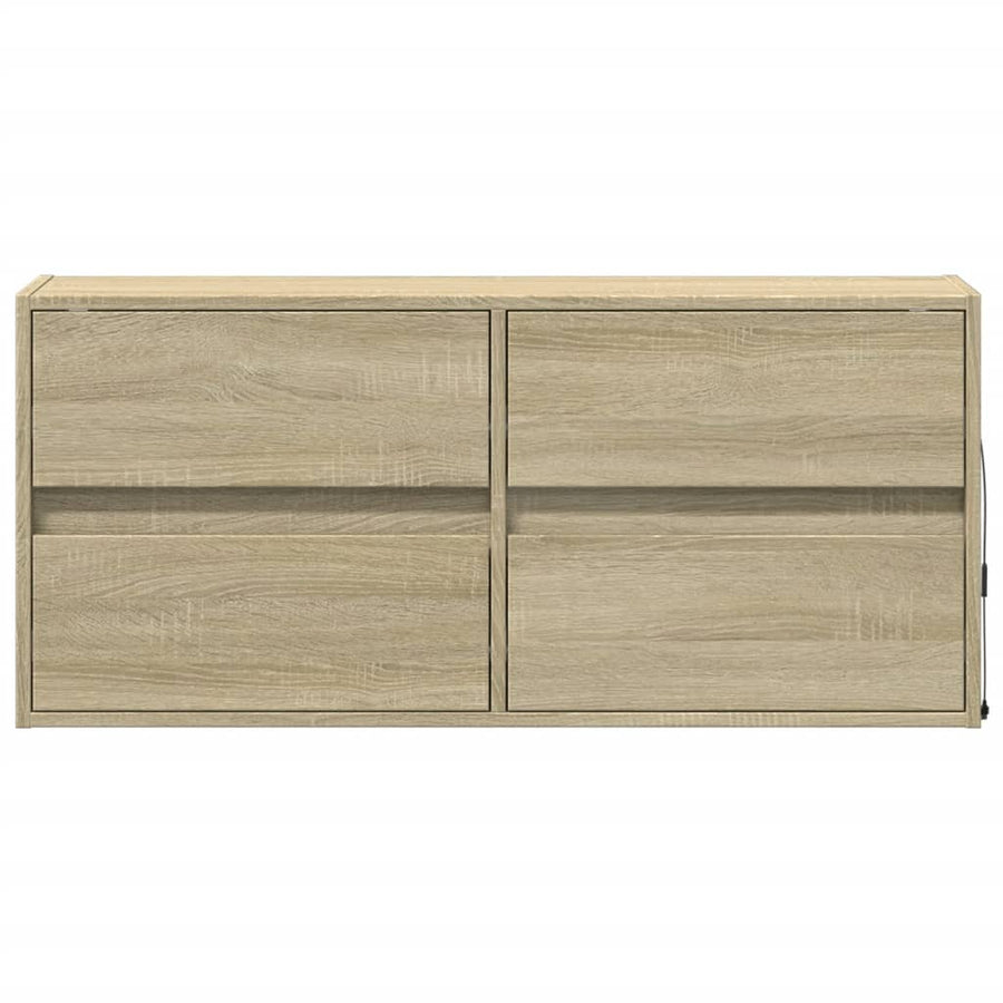 Tv-wandmeubel met LED-verlichting 100x31x45 cm sonoma eiken