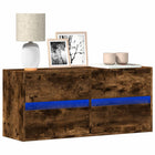 TV cabinet with LED lighting 100x31x45 cm smoked oak