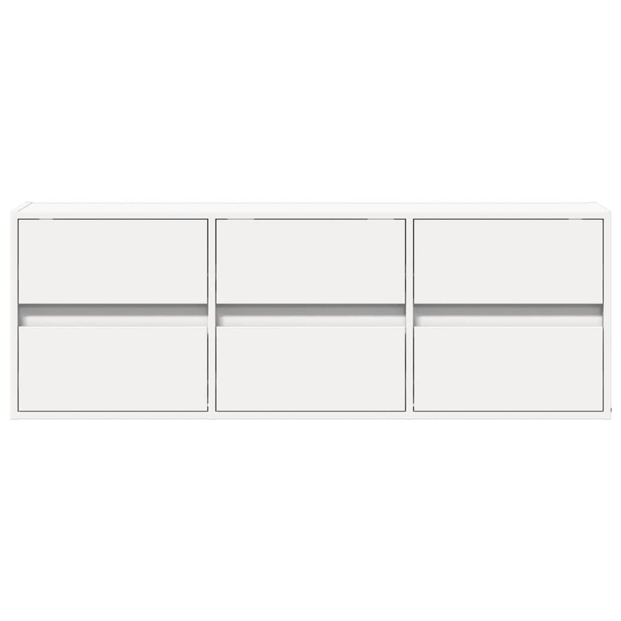 Tv-wandmeubel met LED-verlichting 130x31x45 cm wit