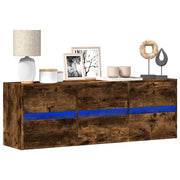 Tv-wandmeubel 130x31x45 cm gerookt eiken met led