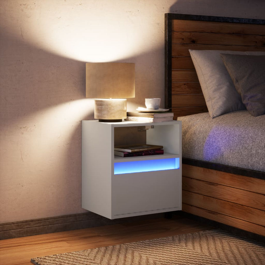 Tv-wandmeubel met LED-verlichting 41x31x45 cm wit