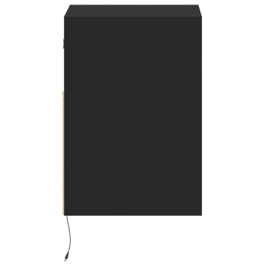 Tv-wandmeubels met LED-verlichting 2 st 41x31x45 cm zwart