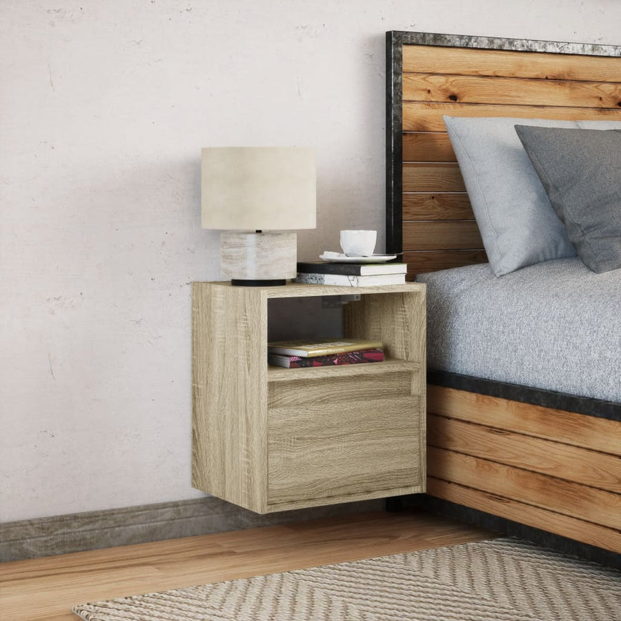 Tv-wandmeubel met LED-verlichting 41x31x45 cm sonoma eikenkleur