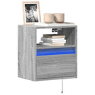 Tv-wandmeubel 41x31x45 cm grijs sonoma eiken met LED