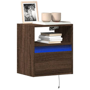 Tv-wandmeubel 41x31x45 cm bruin eikenkleur met led