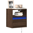 TV cabinets with LED 2 pcs 41x31x45 cm brown oak-coloured