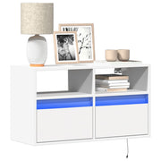 Tv-wandmeubel 80x31x45 cm wit met led