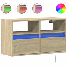 Tv-wandmeubel met LED-verlichting 80x31x45 cm sonoma eikenkleur