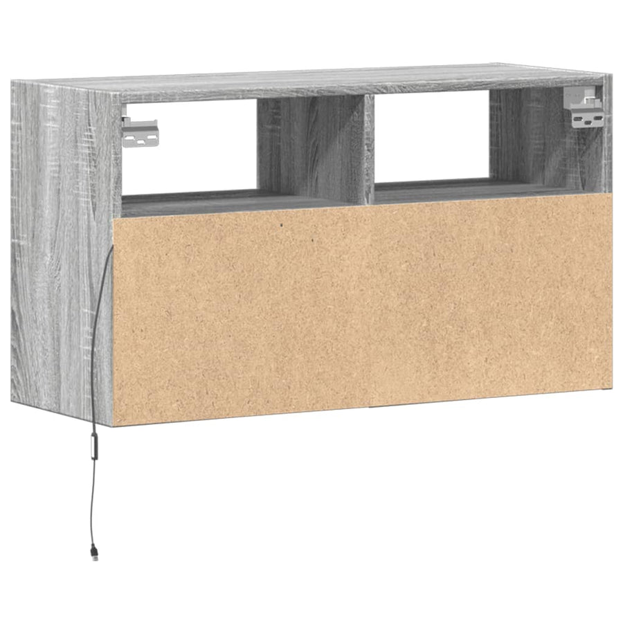 Tv-wandmeubel met LED 80x31x45 cm grijs sonoma eikenkleurig