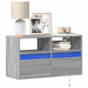 Tv-wandmeubel 80x31x45 cm grijs sonoma eiken met LED