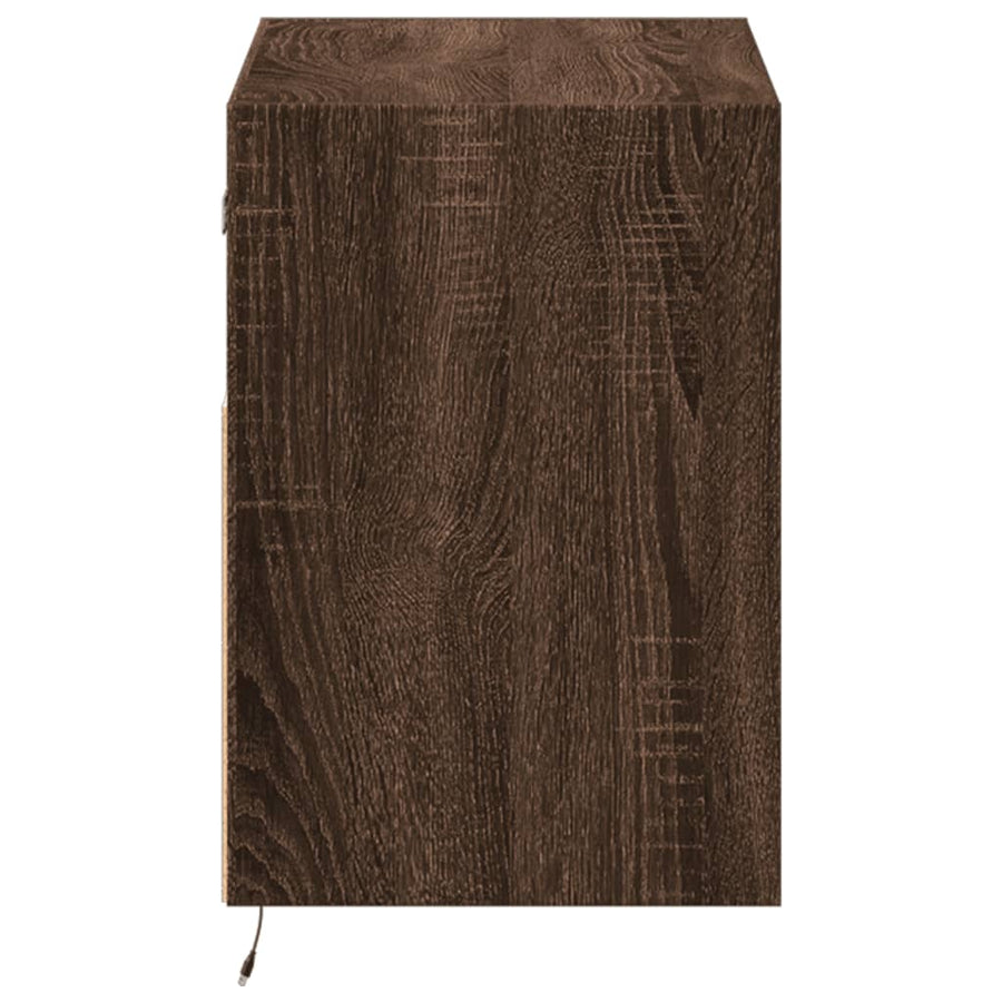 Tv-wandmeubel met LED-verlichting 80x31x45 cm bruin eikenkleur