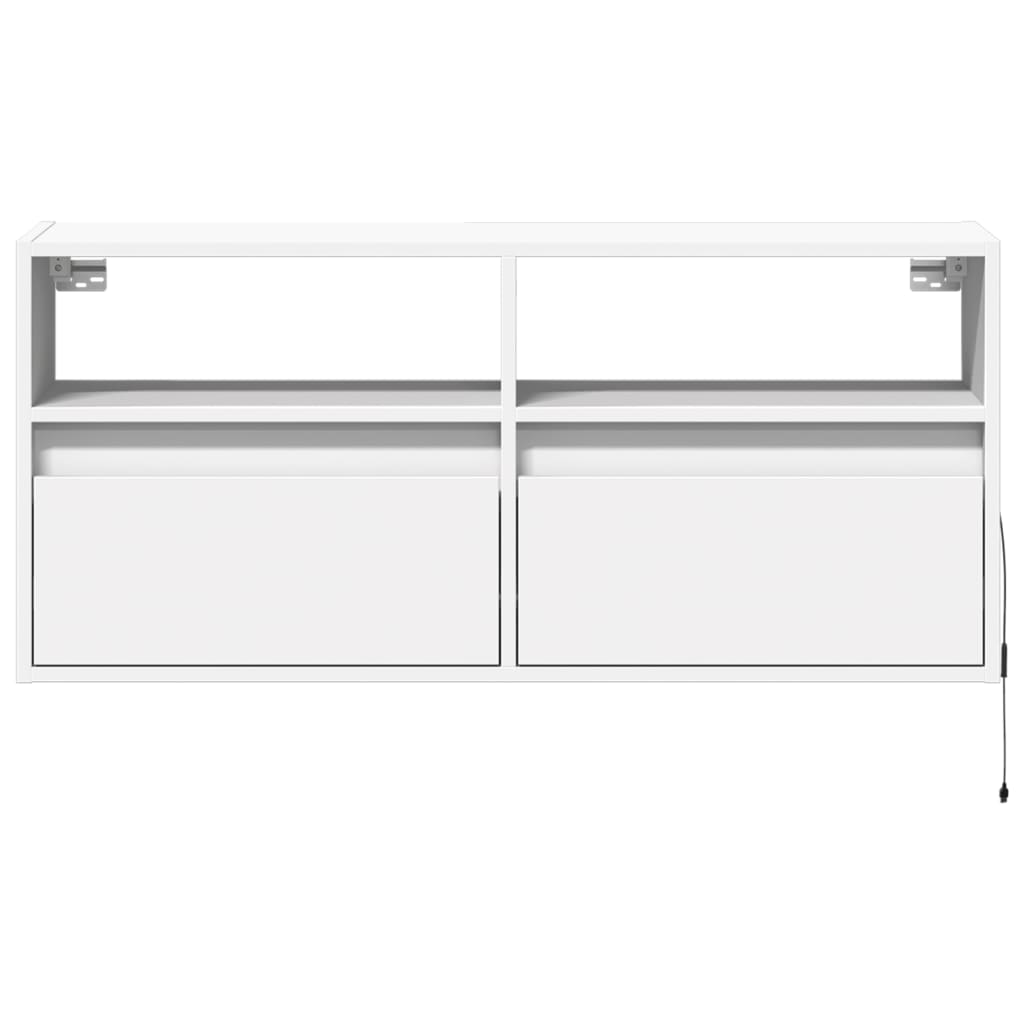 Tv-wandmeubel met LED-verlichting 100x31x45 cm wit