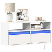 Tv-wandmeubel 100x31x45 cm wit met led-verlichting