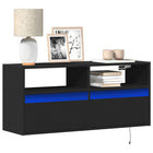 Tv-wandmeubel 100x31x45 cm zwart met led