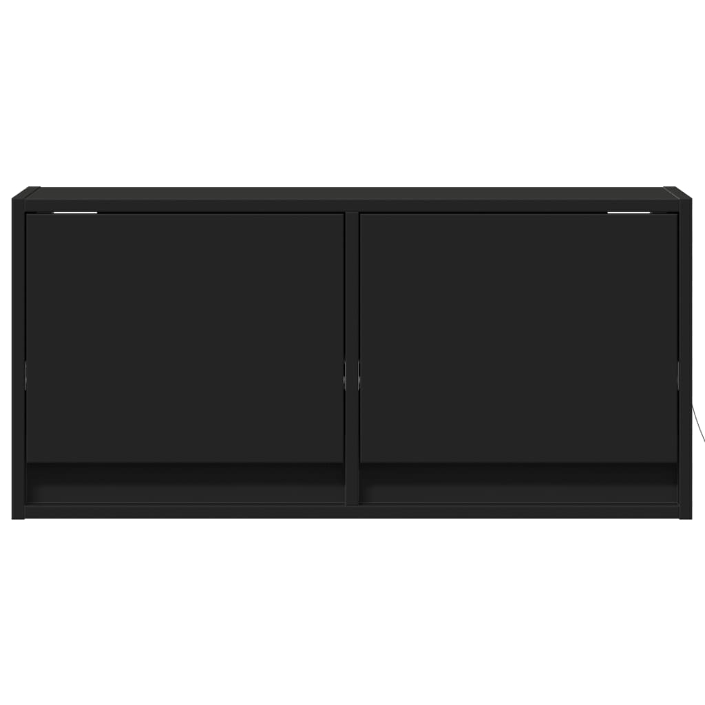 Tv-wandmeubel met LED-verlichting 80x31x35 cm zwart