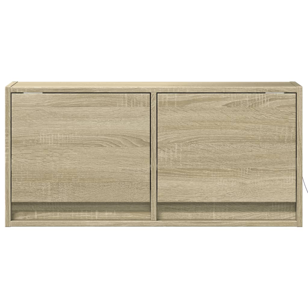 Tv-wandmeubel met LED-verlichting 80x31x35 cm sonoma eikenkleur
