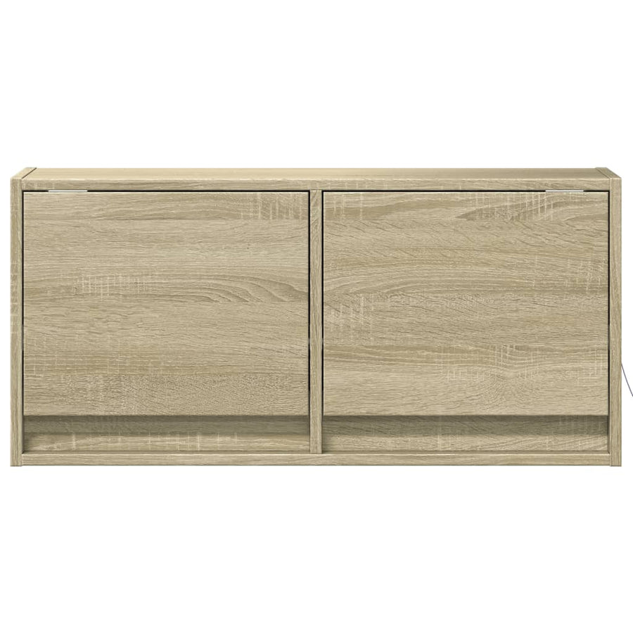 Tv-wandmeubel met LED-verlichting 80x31x35 cm sonoma eikenkleur