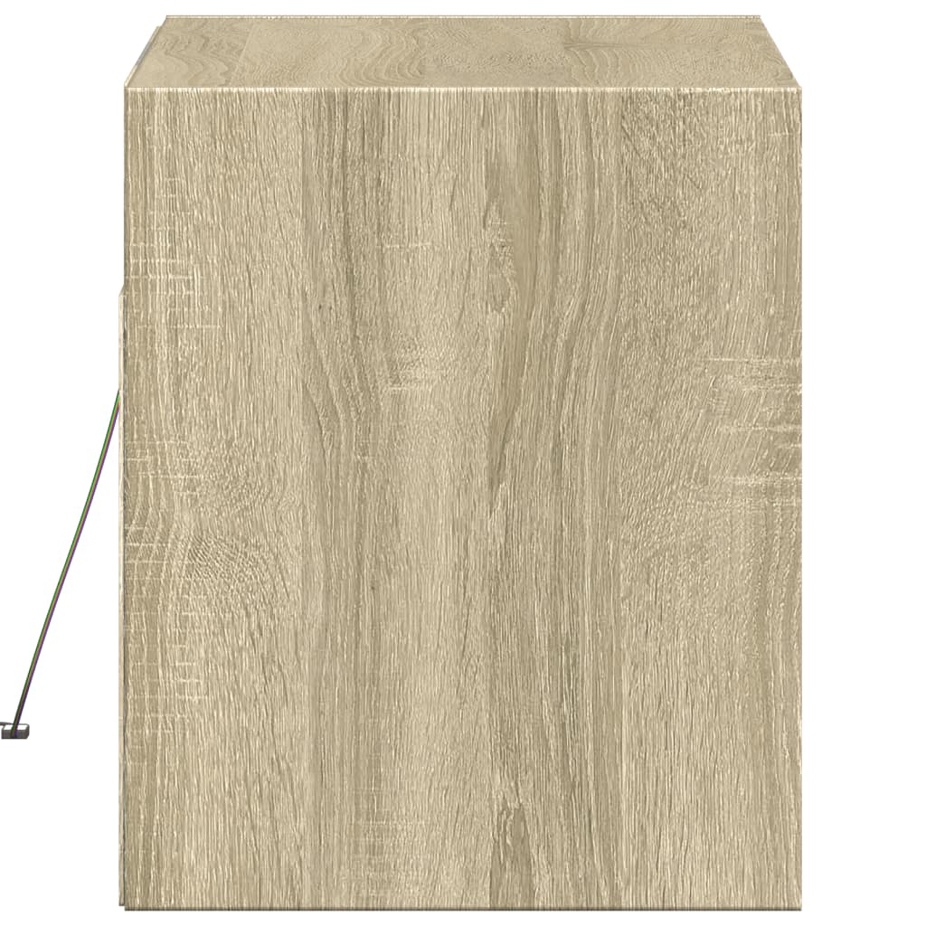 Tv-wandmeubel met LED-verlichting 80x31x35 cm sonoma eikenkleur
