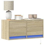Tv-wandmeubel 80x31x35 cm sonoma eiken met led
