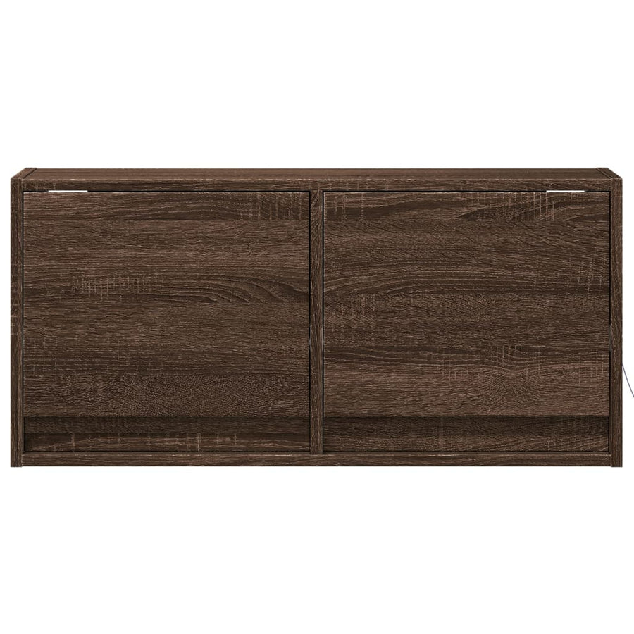 Tv-wandmeubel met LED-verlichting 80x31x35 cm bruin eikenkleur