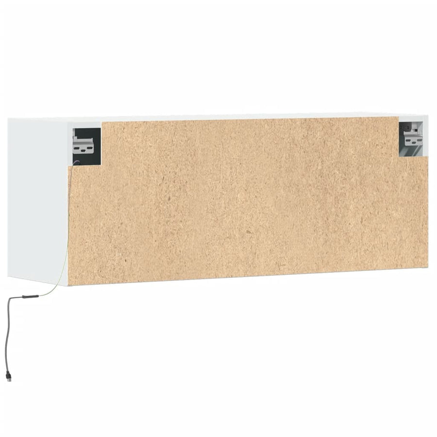 Tv-wandmeubel met LED-verlichting 100x31x35 cm wit