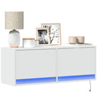 TV cabinet with LED lighting 100x31x35 cm white