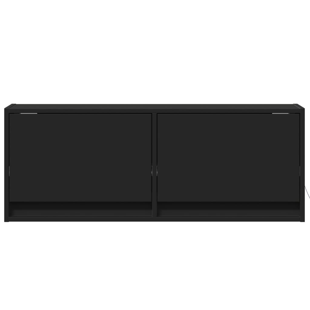 Tv-wandmeubel met LED-verlichting 100x31x35 cm zwart