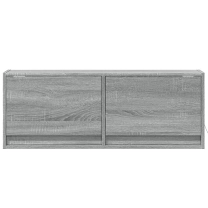 Tv-wandmeubel met LED-verlichting 100x31x35 cm grijs sonoma