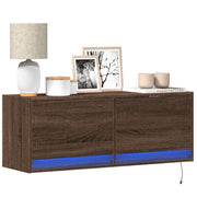 Tv-wandmeubel 100x31x35 cm bruin eikenkleur led