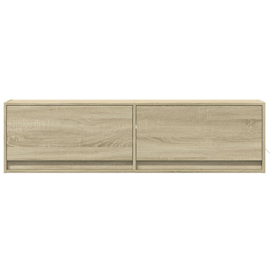 Tv-wandmeubel met LED-verlichting 140x31x38 cm sonoma eiken