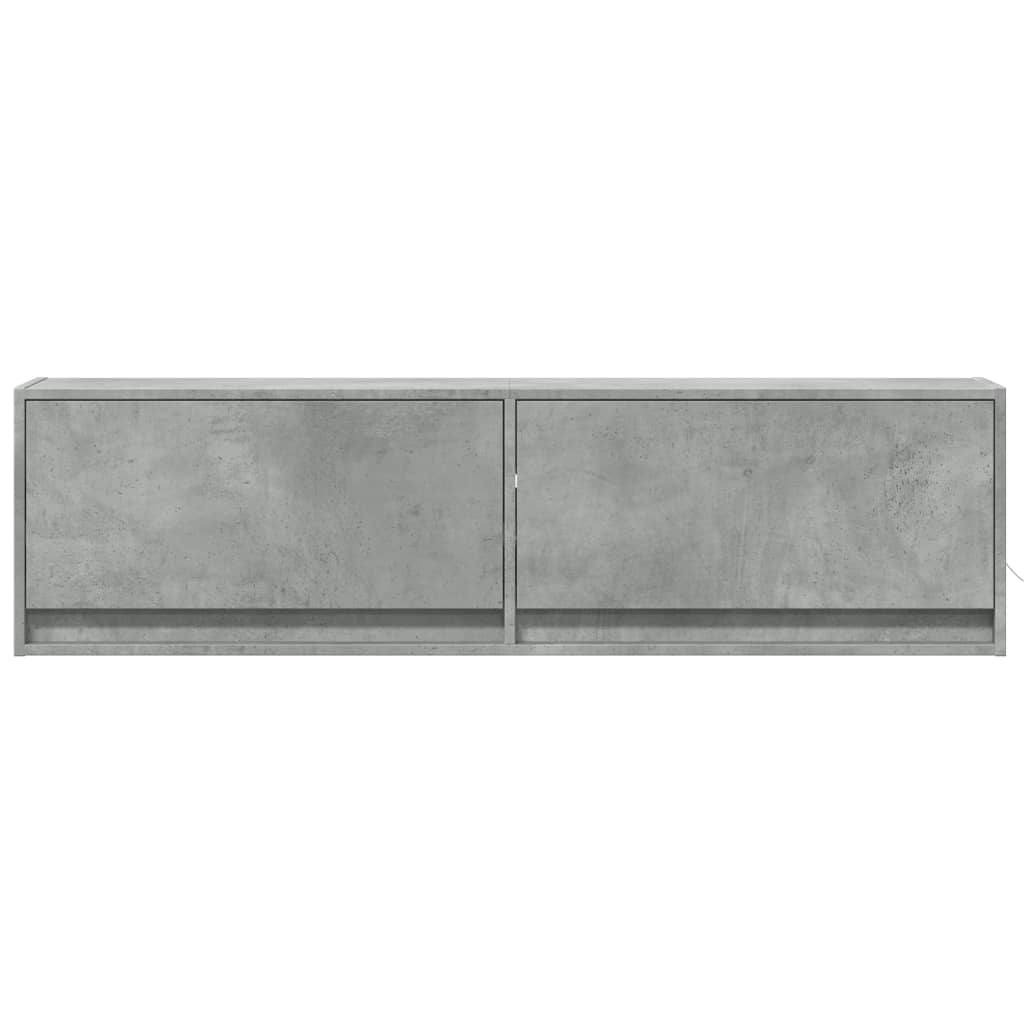 Tv-wandmeubel met LED-verlichting 140x31x38 cm betongrijs