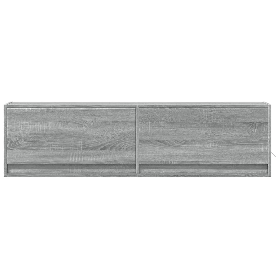 Tv-wandmeubel met LED-verlichting 140x31x38 cm grijs sonoma